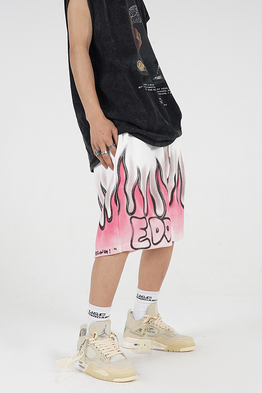 European and American Street Flame Graffiti Sports Shorts 6