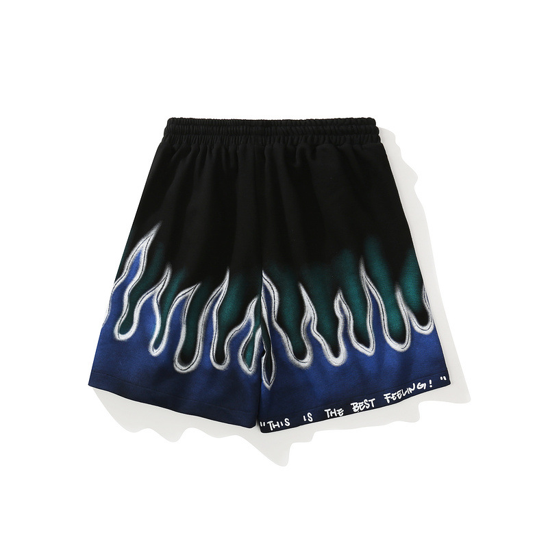 European and American Street Flame Graffiti Sports Shorts 10