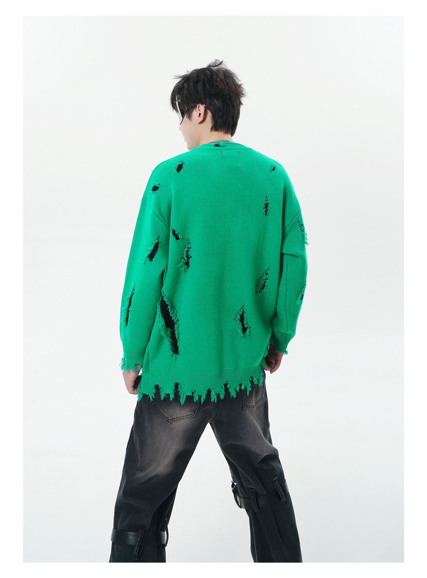 High-Grade Ripped Pullover Sweater Image 5