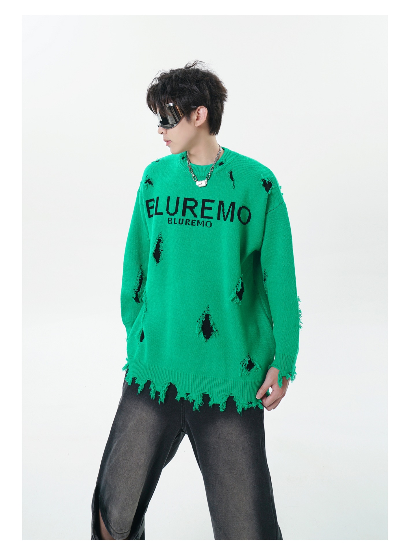High-Grade Ripped Pullover Sweater Image 4