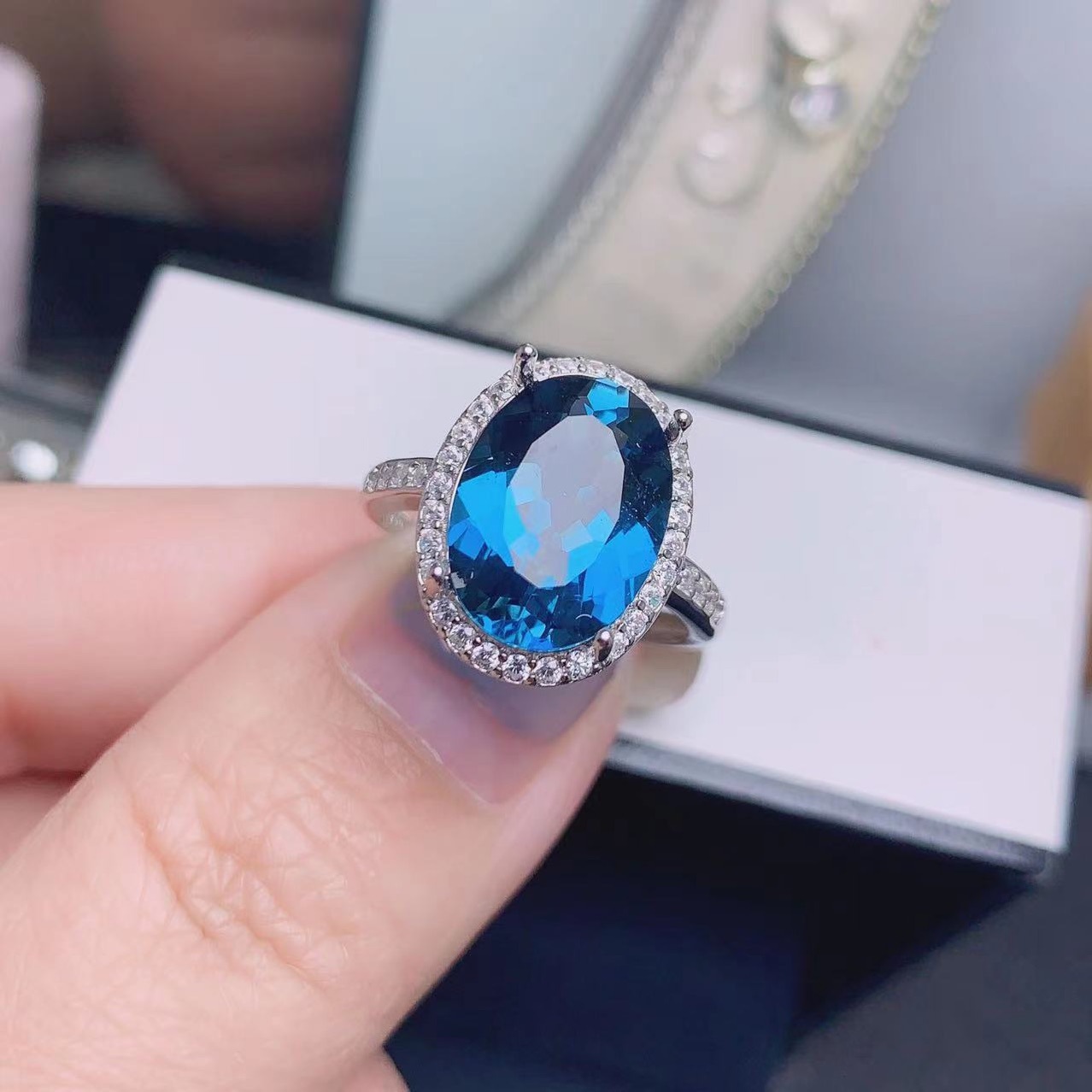 Natural London Blue Topaz Ring Image 4