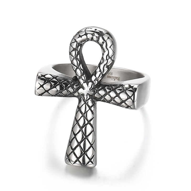 Snake Pattern U-shaped Cross Ring Image 3