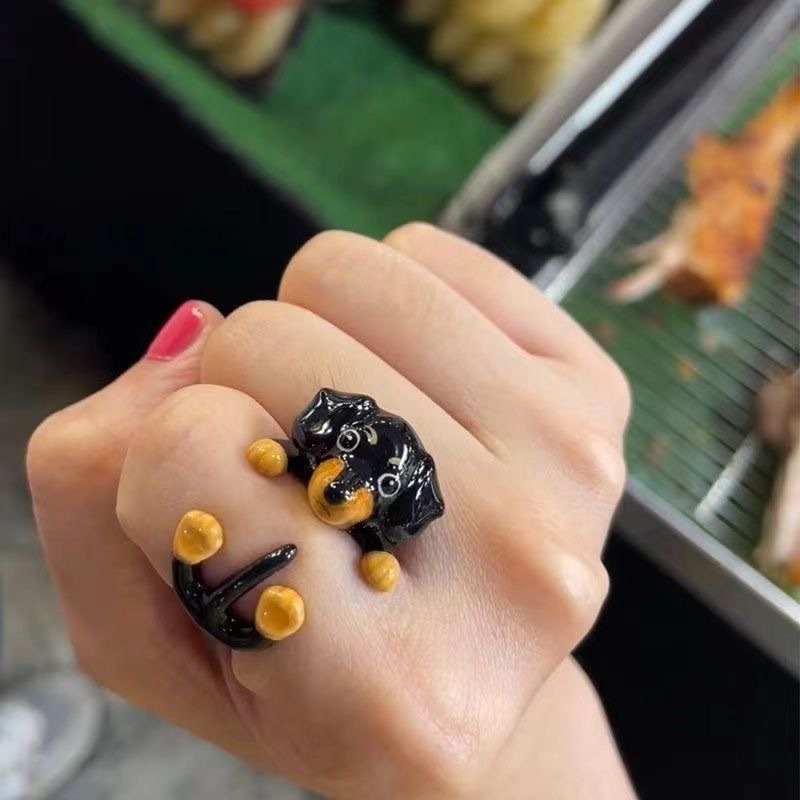 Cartoon Sausage Dog Ring