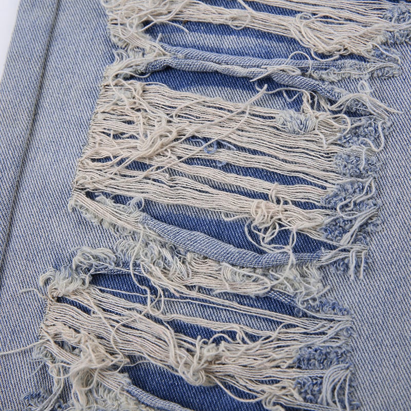 Denim Leg Warmers Front View
