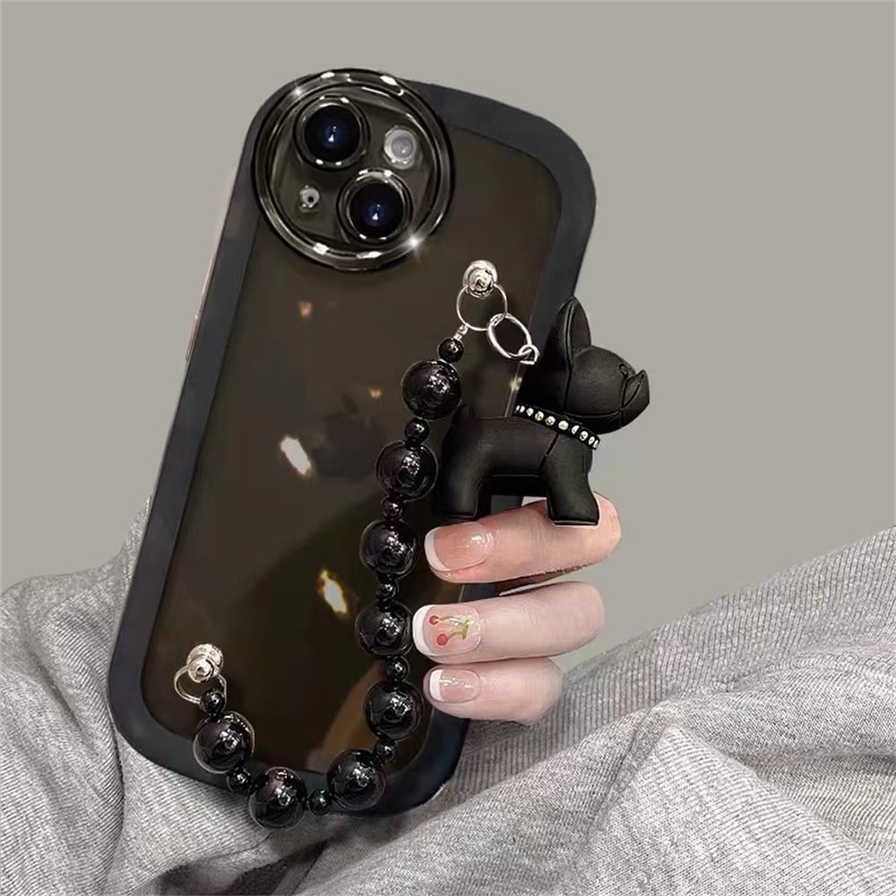 Transparent Black Dog Bracelet Phone Case Image 5
