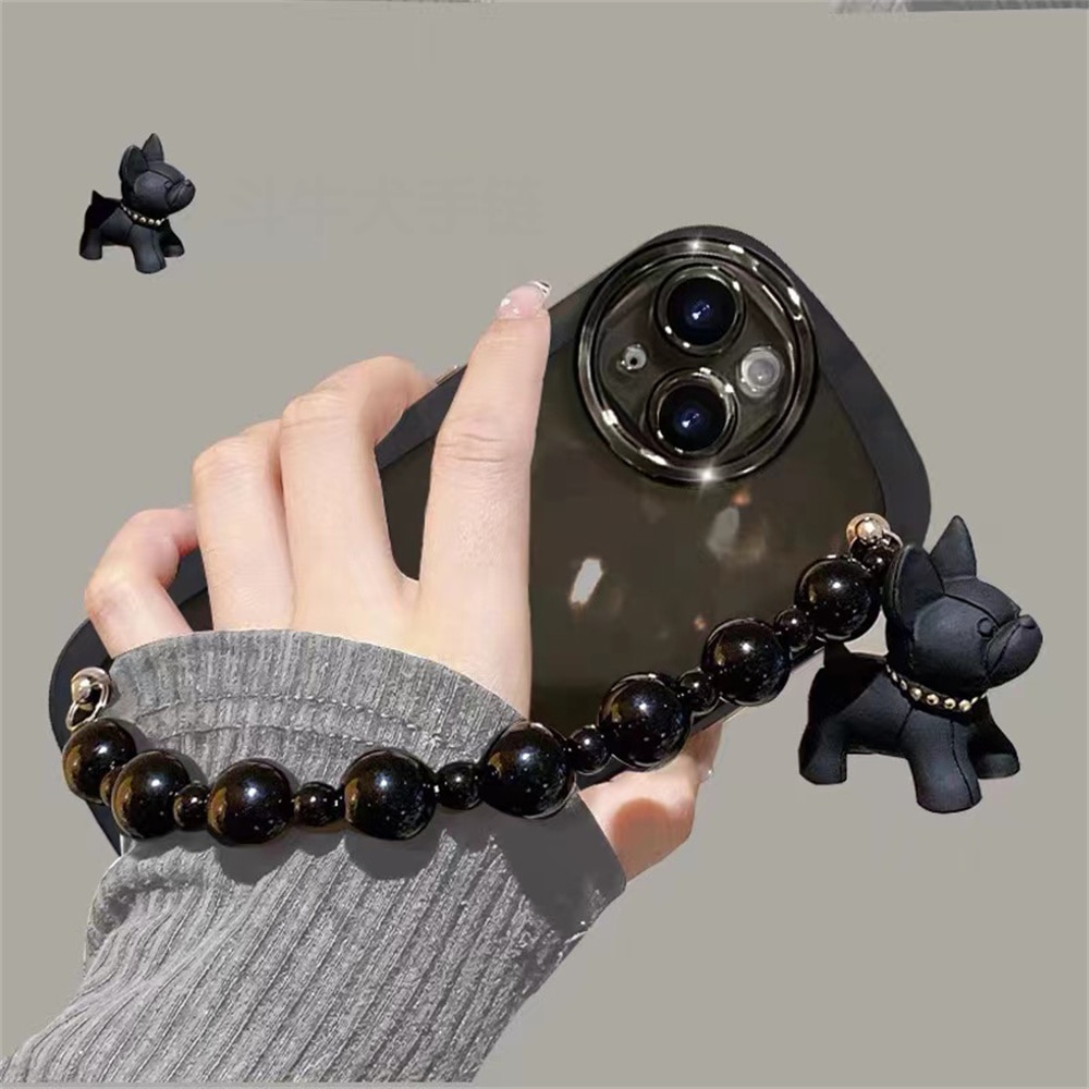 Transparent Black Dog Bracelet Phone Case Image 2