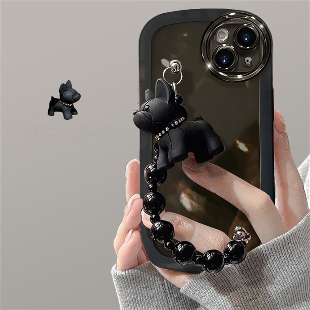 Transparent Black Dog Bracelet Phone Case Image 1