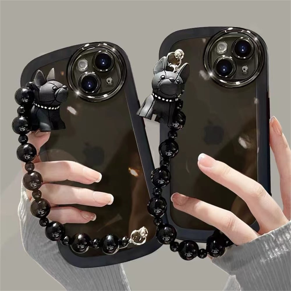 Transparent Black Dog Bracelet Phone Case Image 4