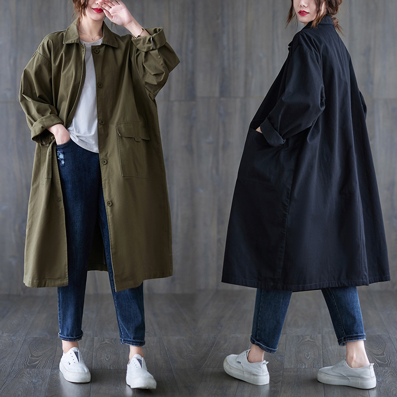 Simple Artistic Turn-down Collar Coat - Image 7