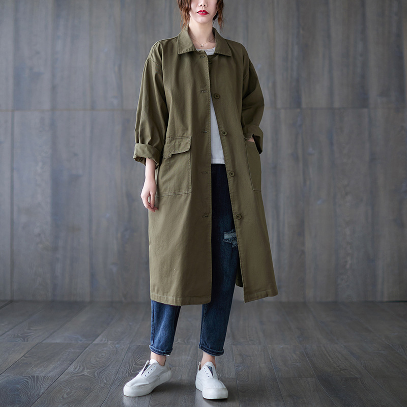 Simple Artistic Turn-down Collar Coat - Image 6