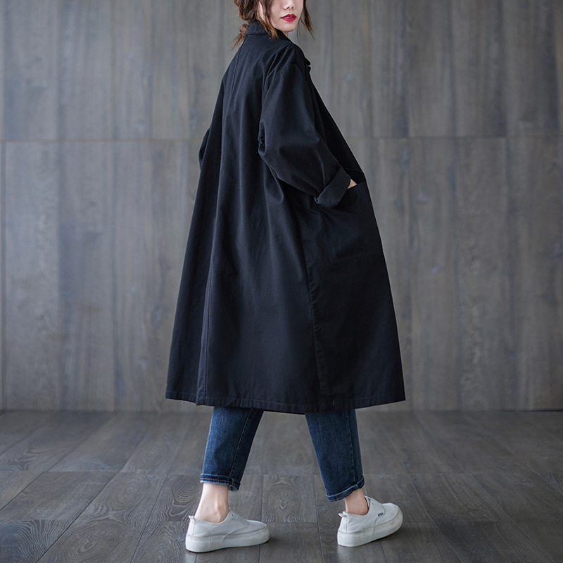 Simple Artistic Turn-down Collar Coat - Image 5
