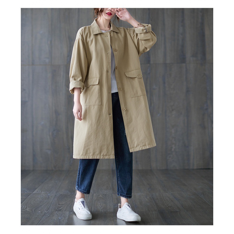 Simple Artistic Turn-down Collar Coat - Image 4