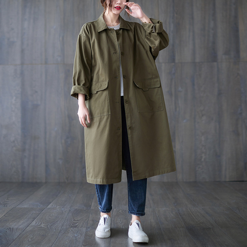 Simple Artistic Turn-down Collar Coat - Image 3