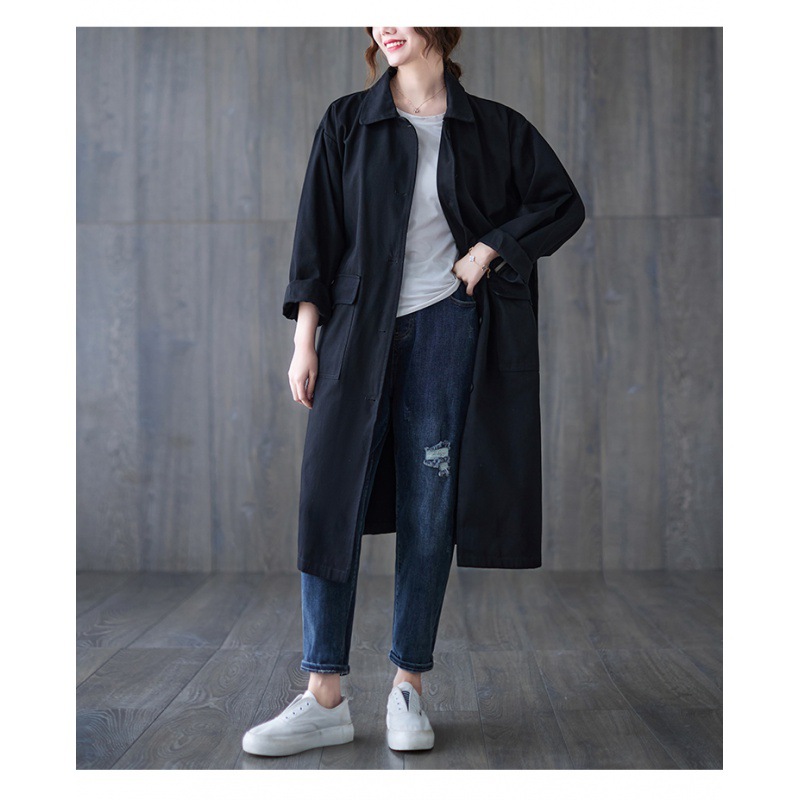 Simple Artistic Turn-down Collar Coat - Image 8