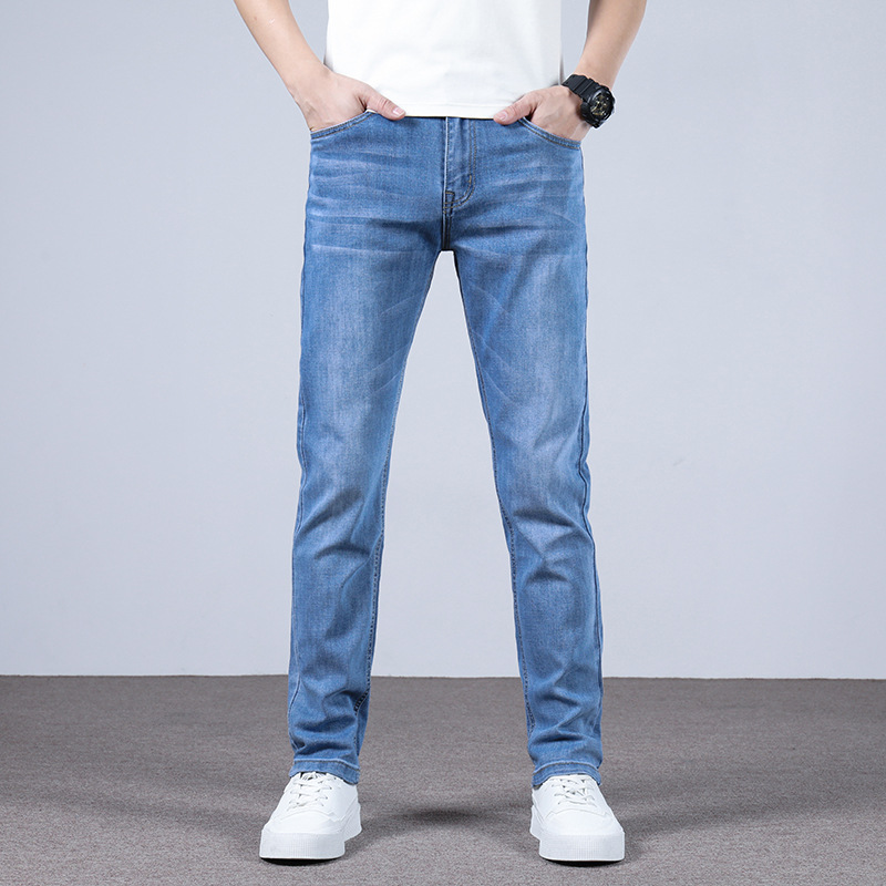 Men's Fashion Slim Straight Stretch Jeans - Black