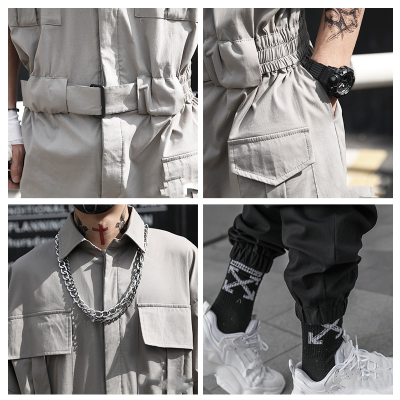 Japanese Functional Style Overalls Image 5