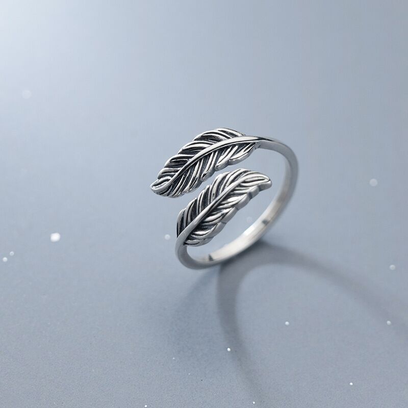 Vintage Thai Silver Feather Ring Image 5