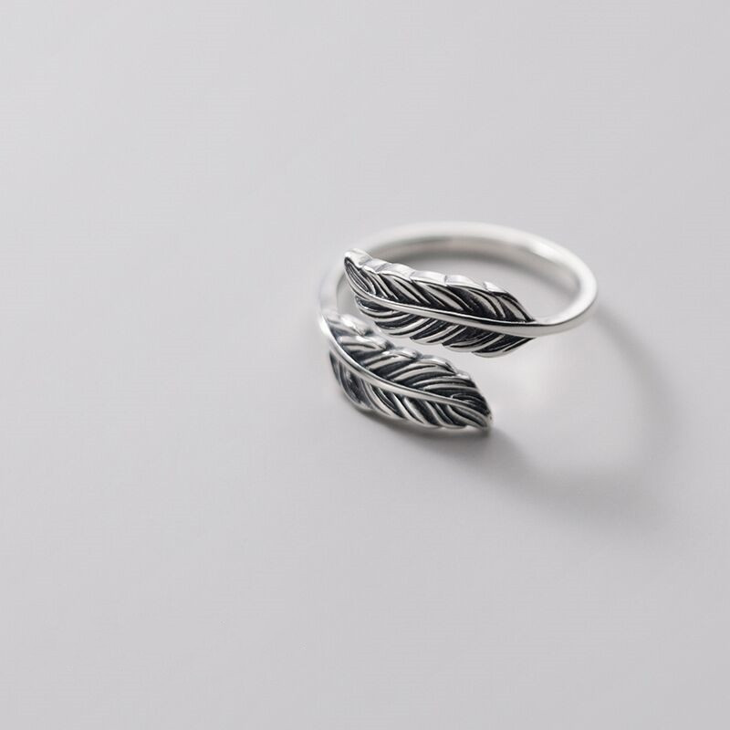 Vintage Thai Silver Feather Ring Image 3