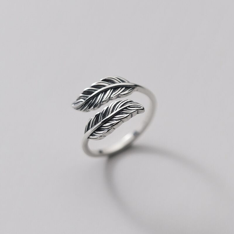 Vintage Thai Silver Feather Ring Image 2