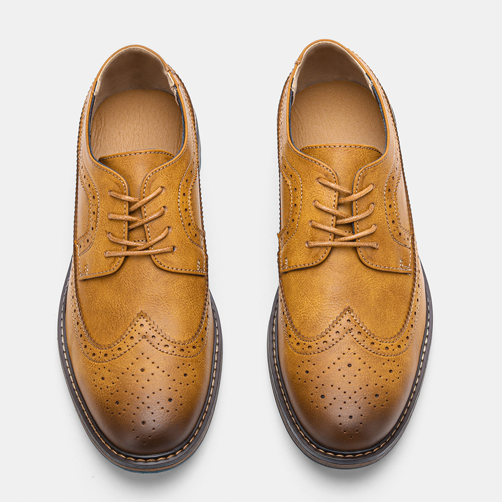 Men's Fashion Vintage Brogue Shoes Image 6