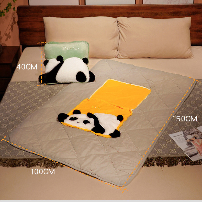 Cute Cartoon Panda Pillow Blanket - Image 1
