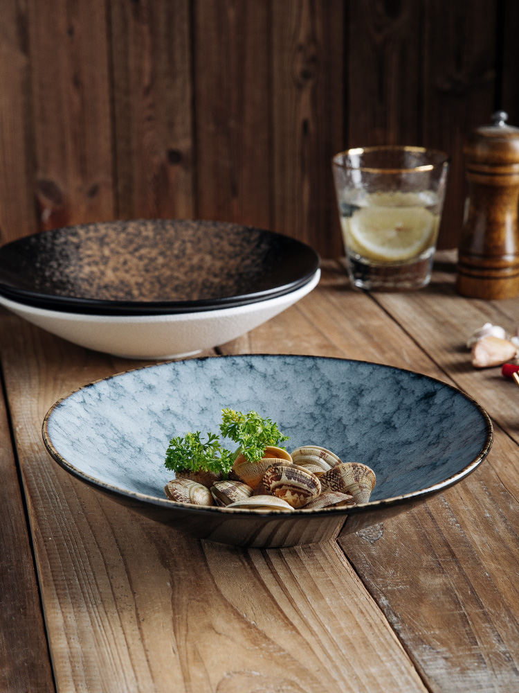 Japanese Ceramic Bamboo Hat Salad Bowl 5