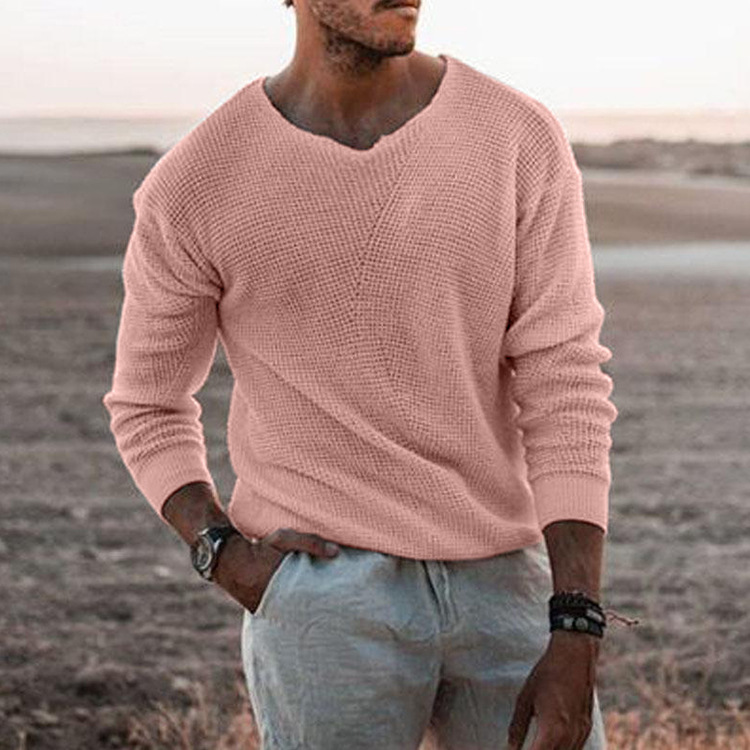 Long-sleeved Round Neck Sweater in Black