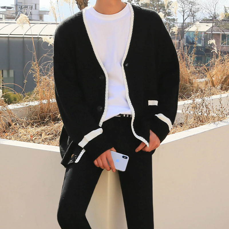 Men's Knitting Loose Sweater Coat - Image 3