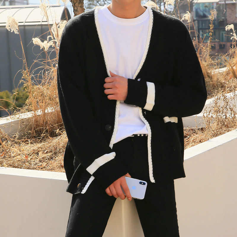 Men's Knitting Loose Sweater Coat - Image 5