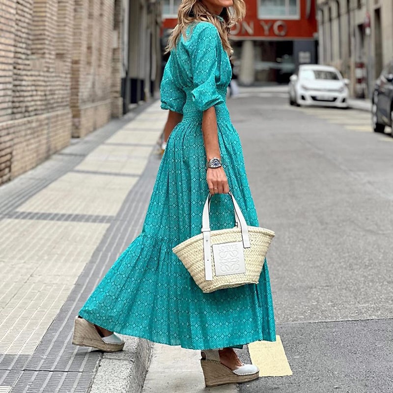 Lady Temperament Crumpled High Waist Dress Image 4