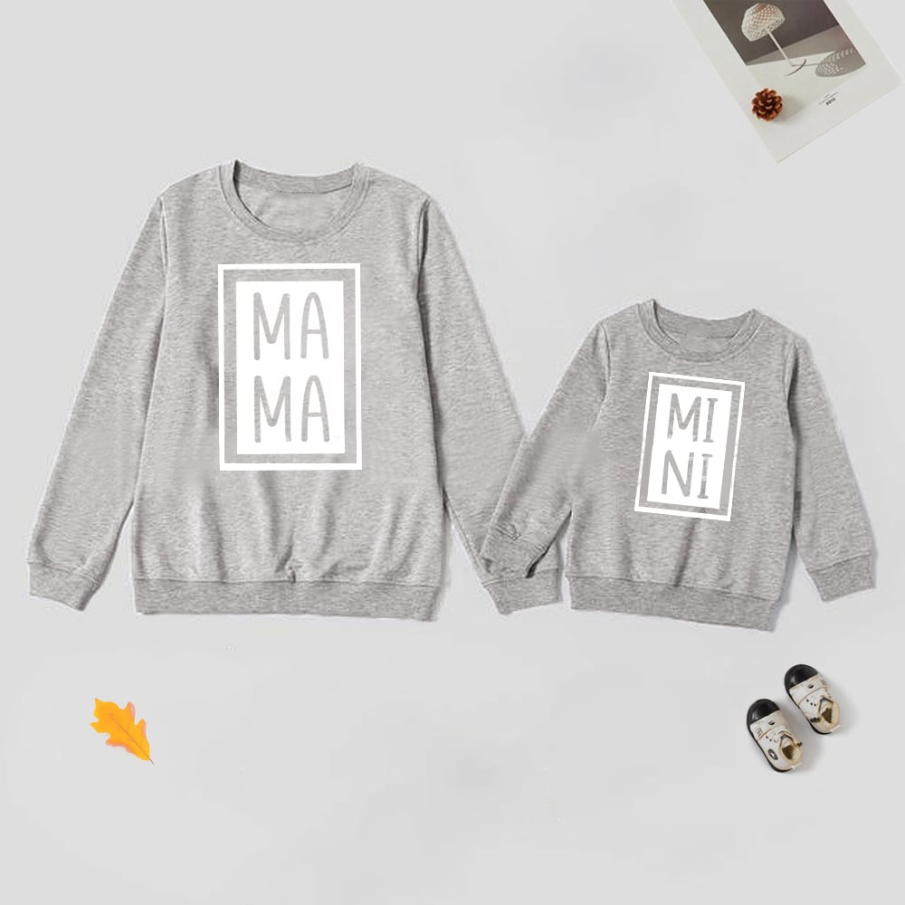 Gray Black and White Three-color Parent-child Suit Image 4