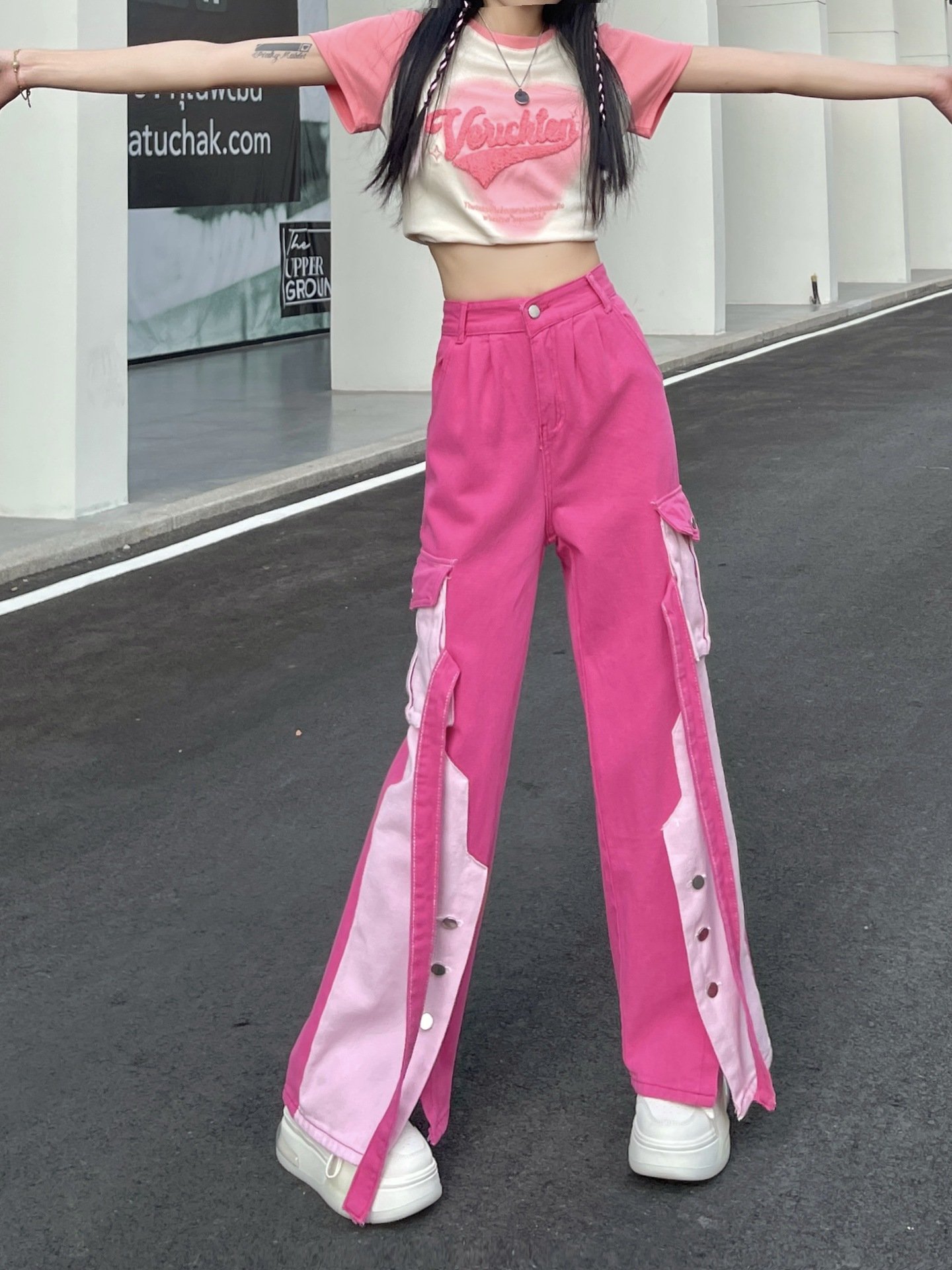 Workwear Hot Girl Dopamine High Waist Jeans - Image 8