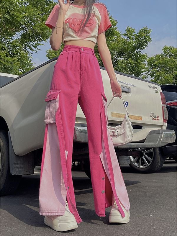 Workwear Hot Girl Dopamine High Waist Jeans - Image 4