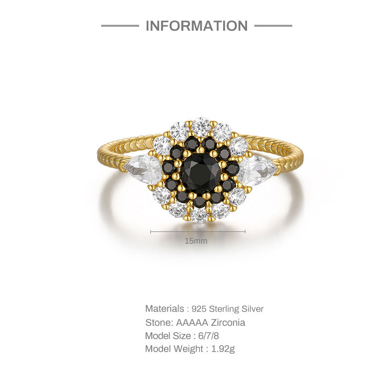 Sterling Silver Round Diamond Ring 4