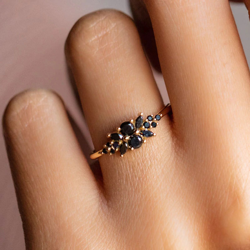 Sterling Silver Round Diamond Ring 12