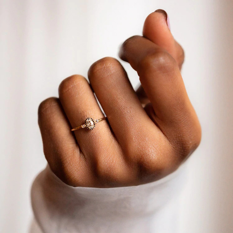 Sterling Silver Round Diamond Ring 11