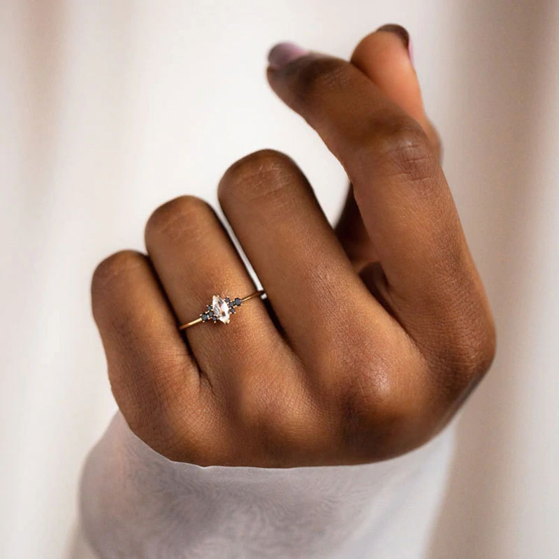 Sterling Silver Round Diamond Ring 15