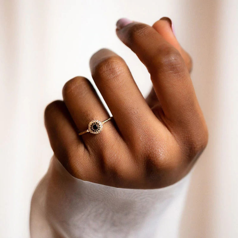 Sterling Silver Round Diamond Ring 10
