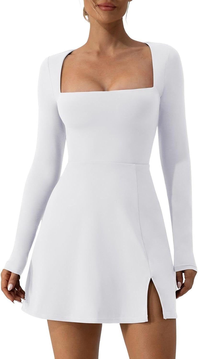 Women's Square Collar Corset Dress 4