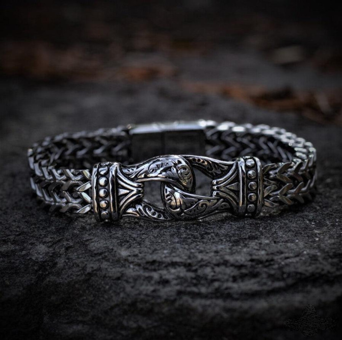 Men's Vintage Engraving Titanium Steel Bracelet 1