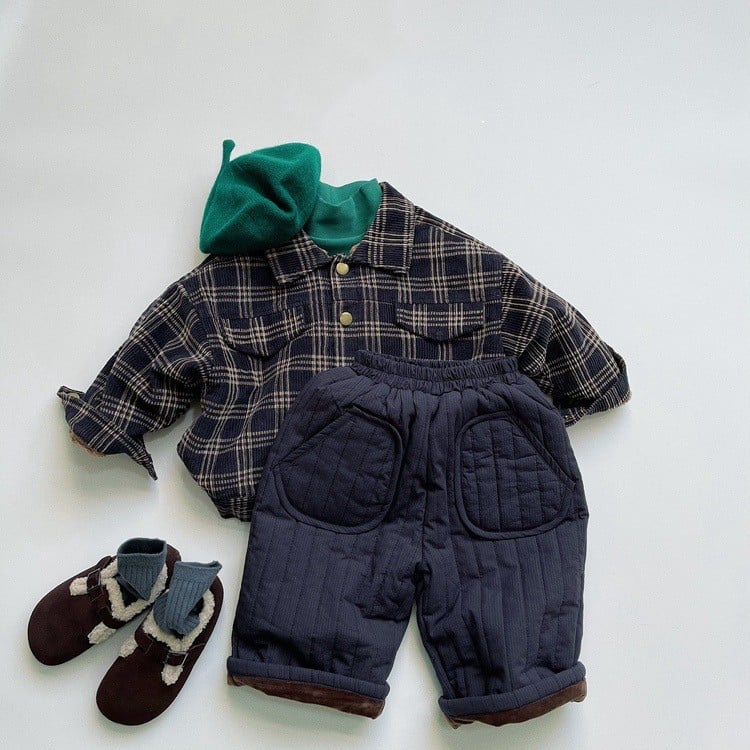 Dark Green Striped Pants