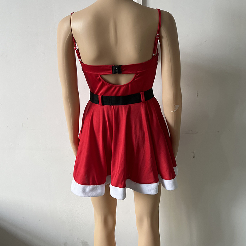 Women's Fashion Red Christmas Dress Image 2
