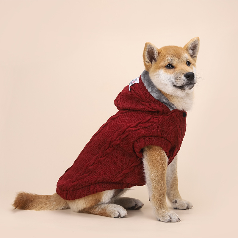 Pet Sweater in Wine Red
