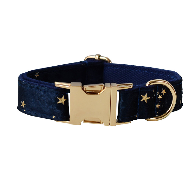 Blue Star Flannel Gold Buckle Dog Ring Image 2