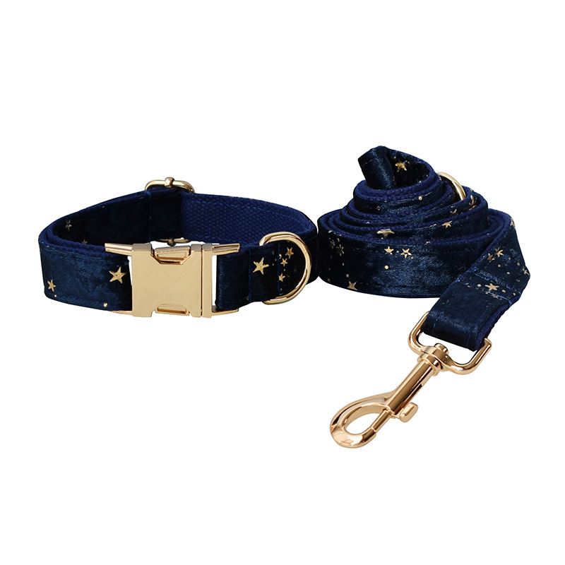 Blue Star Flannel Gold Buckle Dog Ring Image 5
