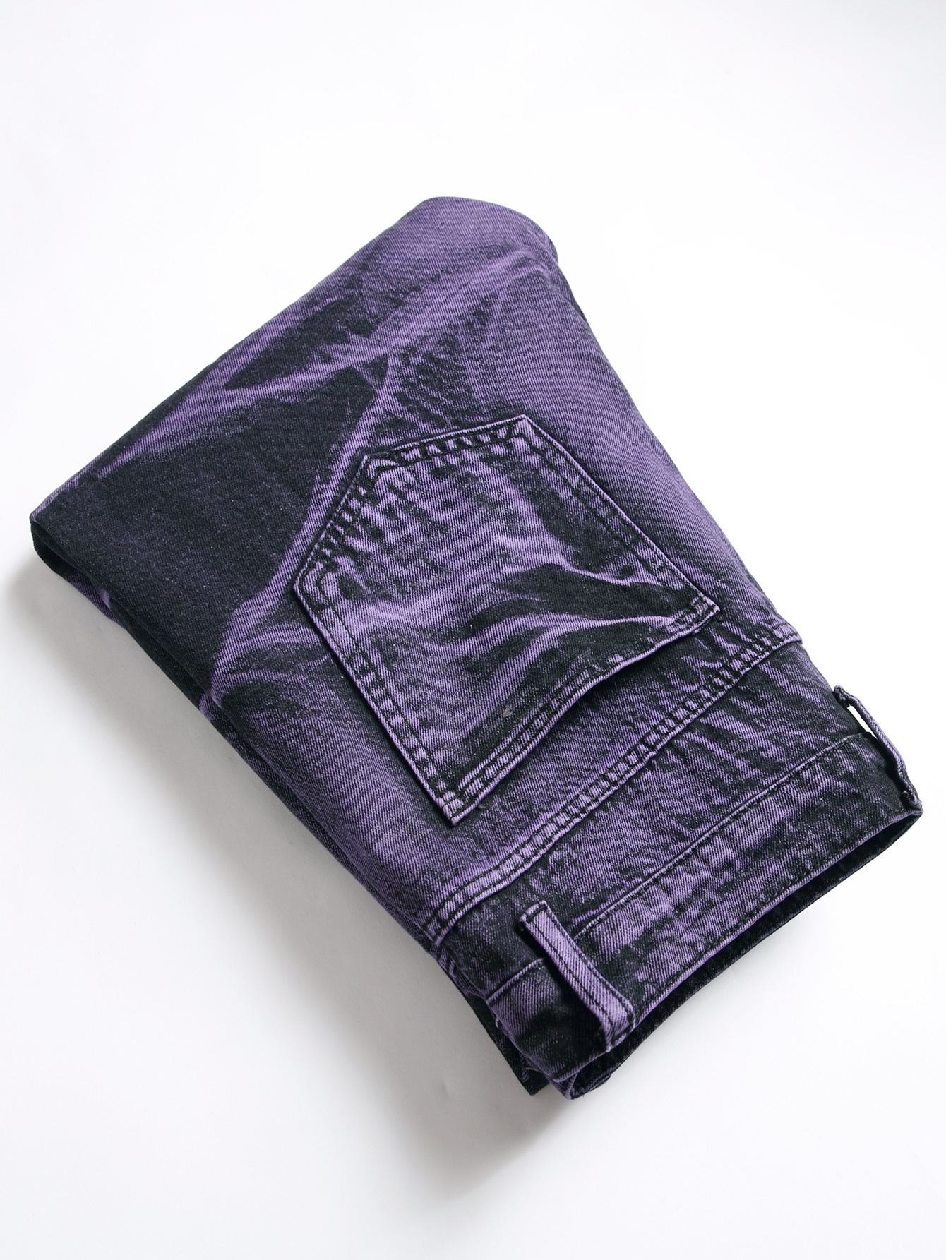 Casual Outfit with Purple Ripped Denim Trousers