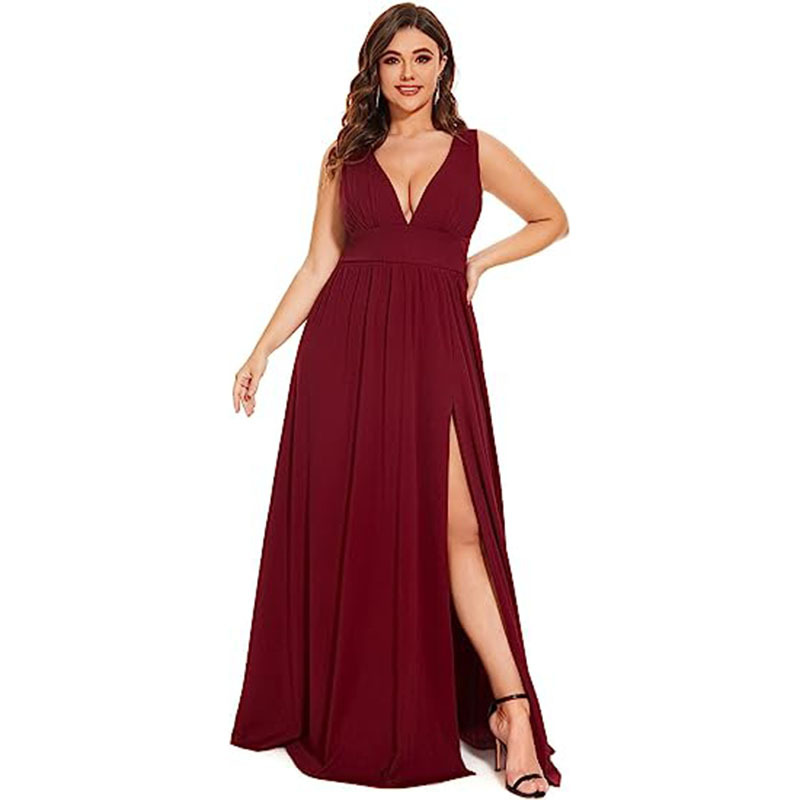 Deep V-neck Sleeveless Large Swing Dress 8