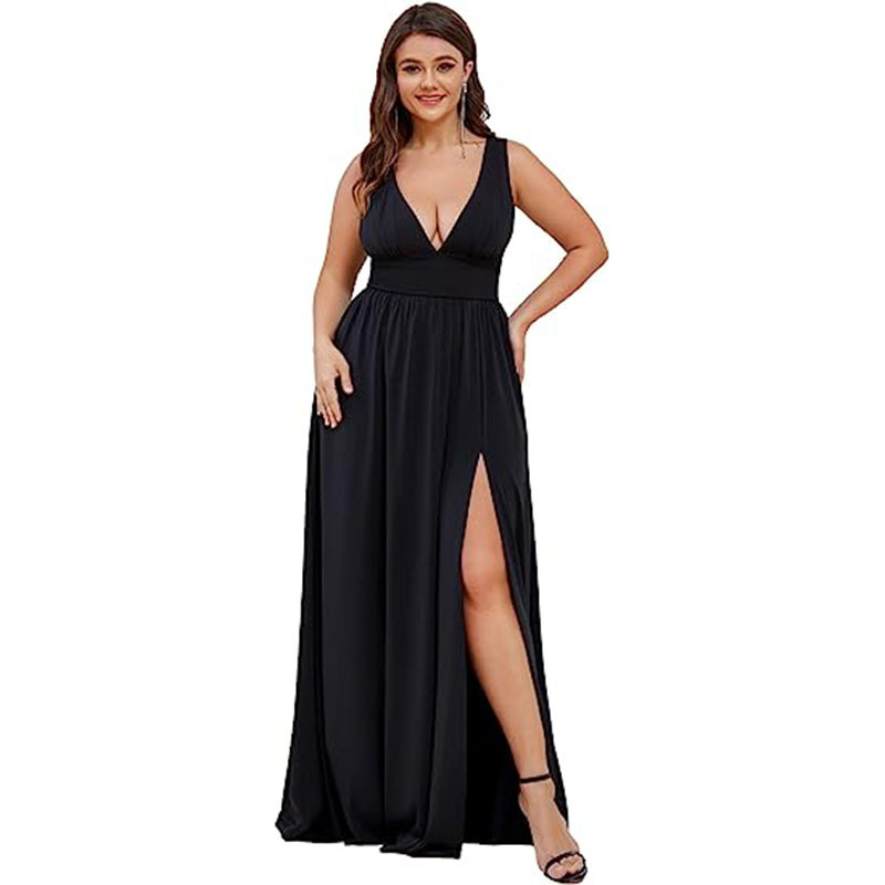 Deep V-neck Sleeveless Large Swing Dress 10