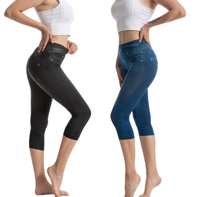 Chic Women's Faux Denim Leggings