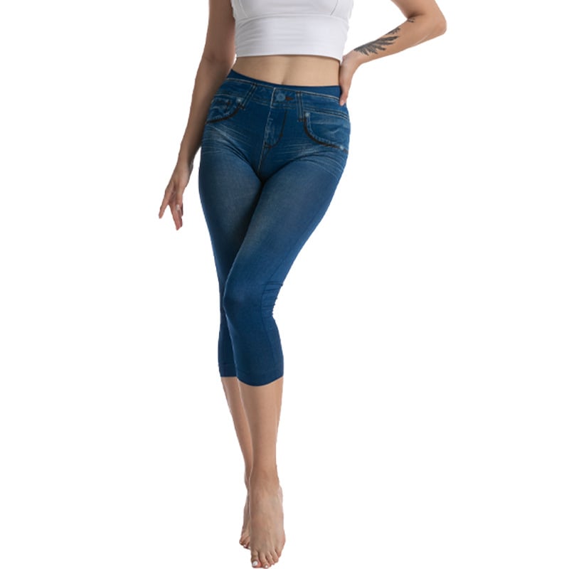 Fashionable Women's Faux Denim Leggings